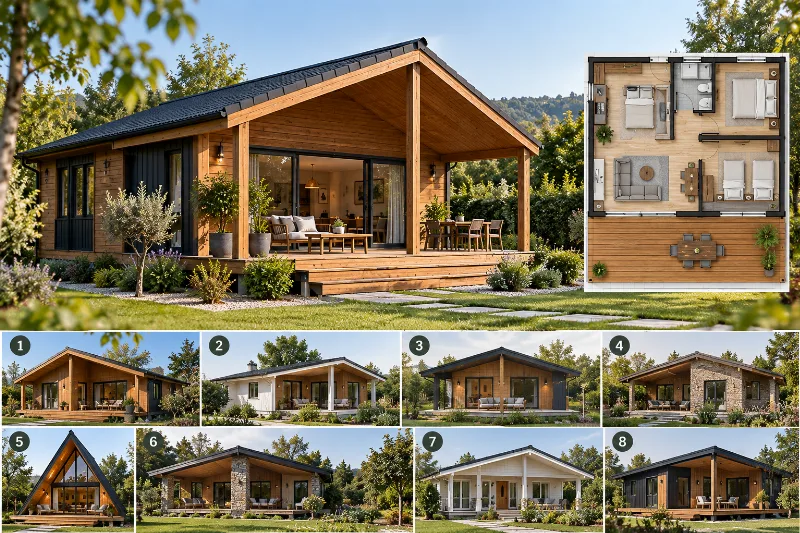Tek Katlı Bungalov Ev Planları: 8 Popüler Tasarım